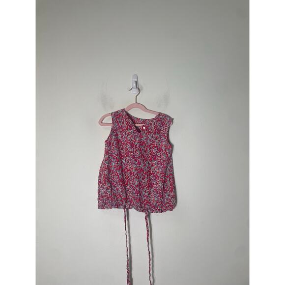 Youth Petit trousseau Red Cotton Floral Top Sz 8Y - Picture 1 of 2